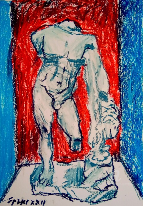 Avec conge anuel, vinghtseptieme virtuel exposition, Herkul 绘画, 11.7x8.3 in