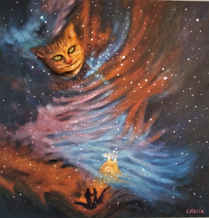 LE CHAT BOTTE 绘画, 19.7x19.7 in