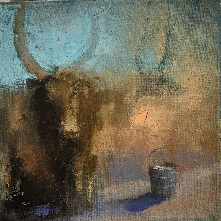 Milk bucket 绘画, 11.8x11.8 in