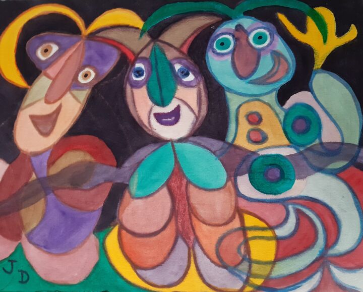 Les Ecolos Imbriqués 绘画, 19.9x25.6 in