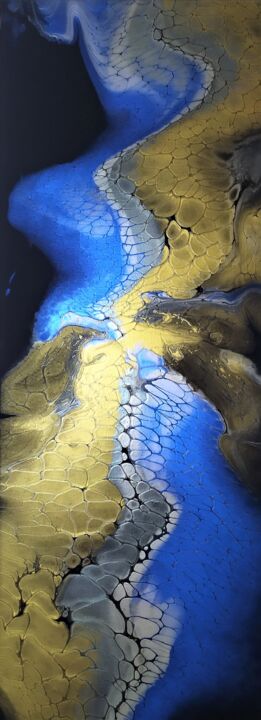 Painting titled "mayan gold 2" by Elena Shturbabina, Original Artwork, Acrylic