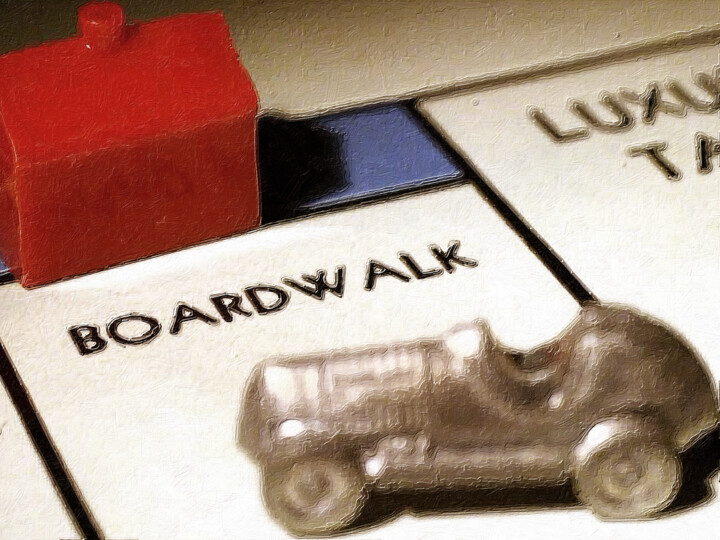 Monopoly Board Custom Painting Boardwalk 绘画, 15x20 in