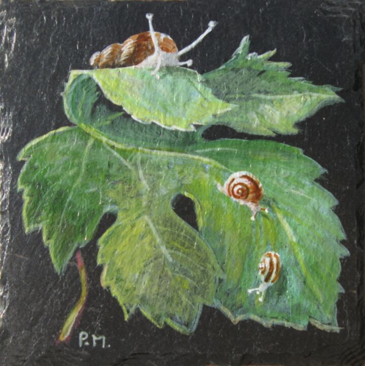 ARDOISES ESCARGOTS 绘画, 4.3x4.3 in