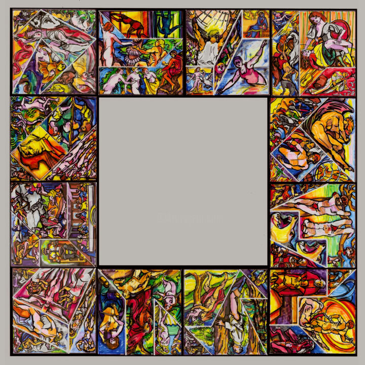 Design getiteld "Stained glass" door Andrey Tsers, Origineel Kunstwerk, Accessoires
