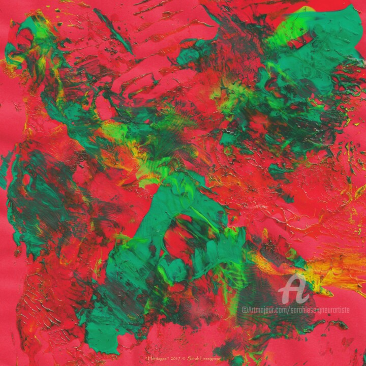 Photography titled "(1989) Héritages" by Sarah Leseigneur, Original Artwork, Gouache