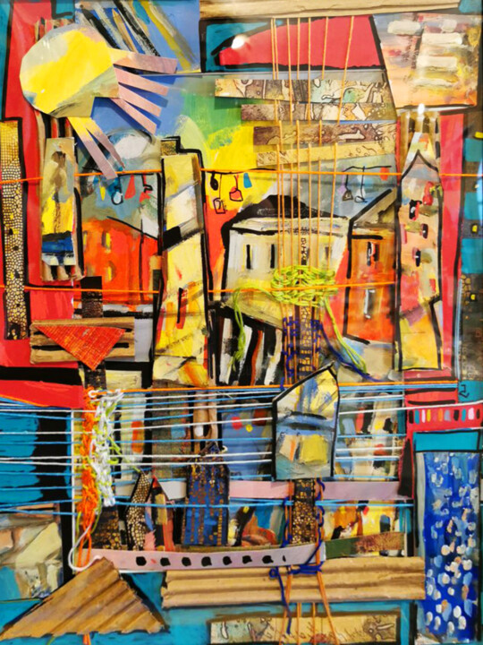 La poésie, c'est de la parole en relief. (mc) Collages, 15.8x11.8 in