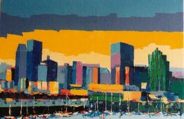 Peinture intitulée "Fin d'apres midi à…" par M'Hamed Saci, Œuvre d'art originale