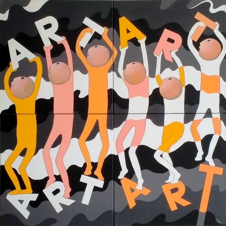 L'Art est parfois lourd à porter... 绘画, 39.4x39.4 in