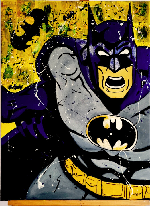 Painting titled "Batman" by Whoisrick, Original Artwork, Acrylic