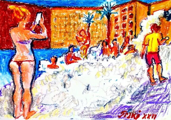 Avec conge anuel "Bain de mousse." Vinghtseptieme v. ecpo 绘画, 8.3x11.7 in