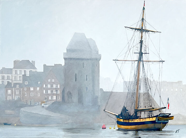 Peinture intitulée "Le Renard à Saint-S…" par Arnaud Feuga, Œuvre d'art originale, Huile Monté sur Châssis en bois