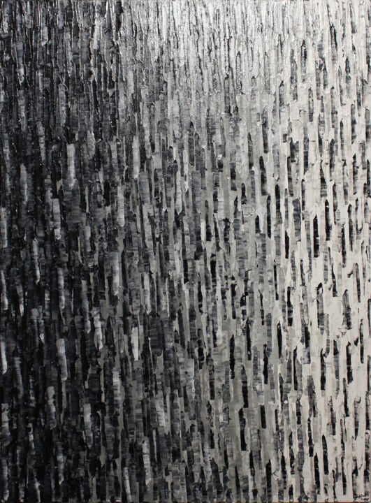 Painting titled "Fondu noir blanc." by Jonathan Pradillon, Original Artwork, Acrylic Mounted on Wood Stretcher frame