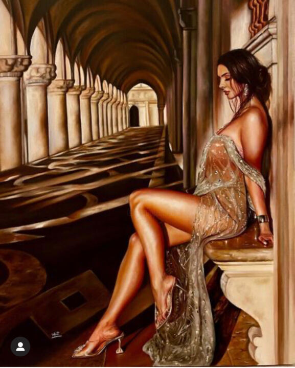 Painting titled "mahlagha" by Sharareh Darougheh (Sheriartwork), Original Artwork, Oil