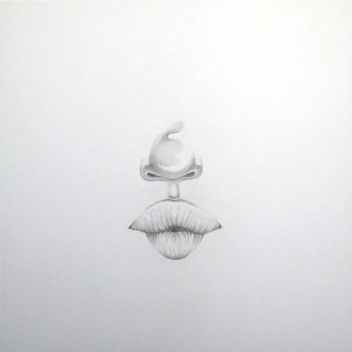 Drawing titled "Démasqué.e.s 3" by Nef, Original Artwork, Pencil