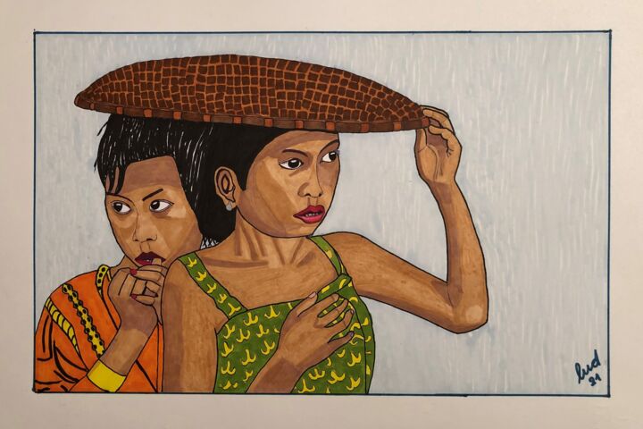 Batari & Bulan 绘画, 13x18.9 in