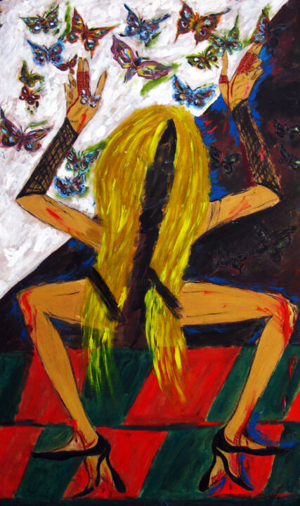 Dance with butterflies 绘画, 35.4x23.6 in