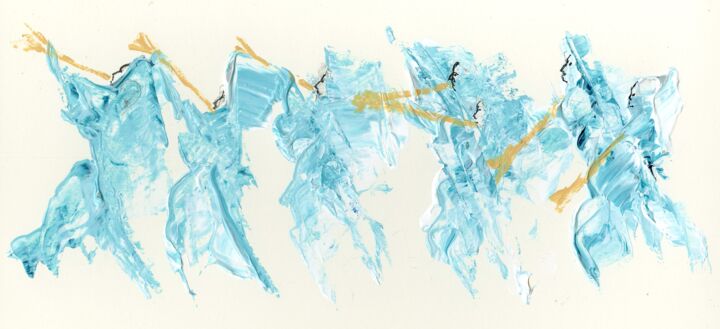 Seven Angels of Revelations (full title in description) 绘画, 8x17 in