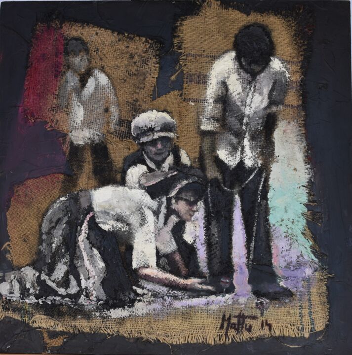 Giocando con la trottola 绘画, 23.6x23.6 in