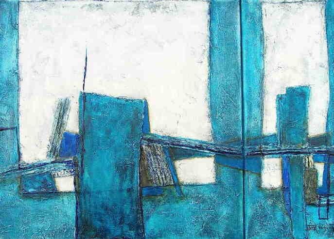 Ζωγραφική με τίτλο "tweeluik" από Peter  T. De Valois, Αυθεντικά έργα τέχνης