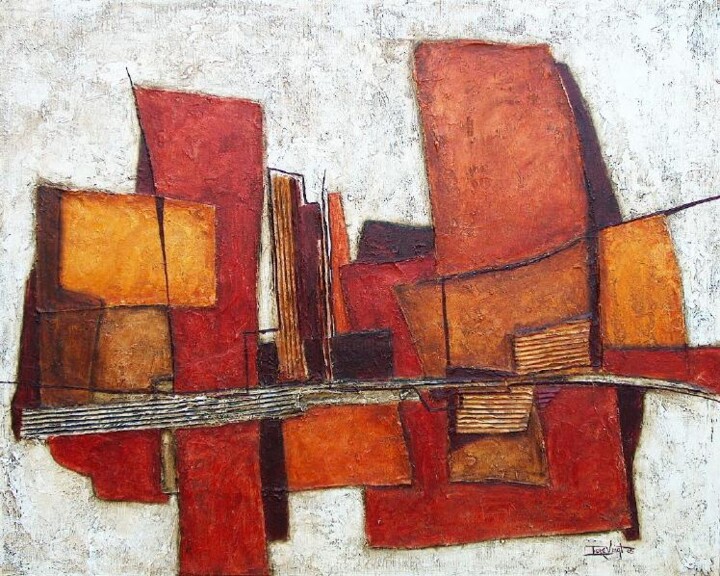 Ζωγραφική με τίτλο "power in red" από Peter  T. De Valois, Αυθεντικά έργα τέχνης