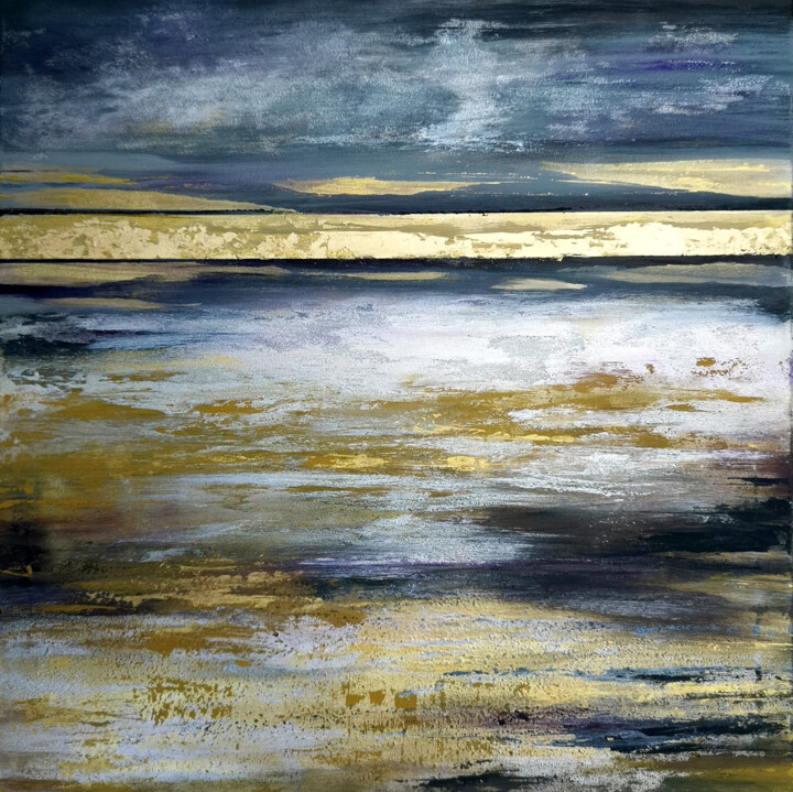 Schilderij getiteld "Abstract Seascape O…" door Tatiana Zhuravleva, Origineel Kunstwerk, Acryl