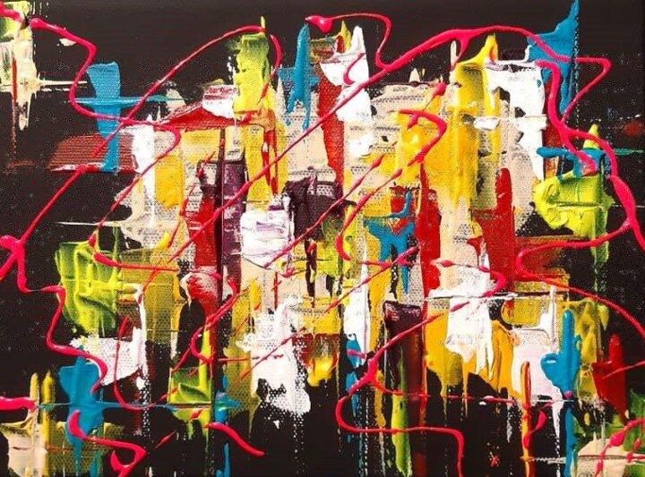 Peinture intitulée "Premier Jet" par Angelique Mouton, Œuvre d'art originale, Acrylique