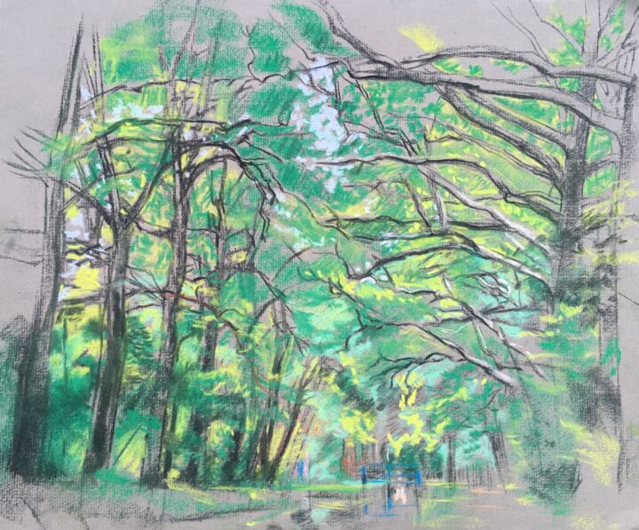 Canal de la Sauldre Drawing, 12.8x15.9 in