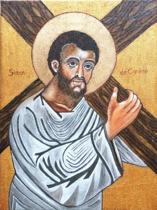 Painting titled "Simon de Cyrène" by Laure Barlet, Original Artwork, Oil