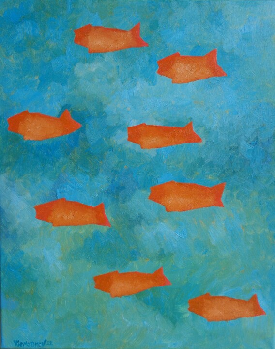 Happiness 2, original oil painting, ready to hang 绘画, 19.7x15.8 in