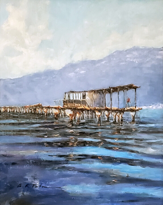 Painting titled "Muscleres" by Montse Fabra, Original Artwork, Oil Mounted on Wood Panel