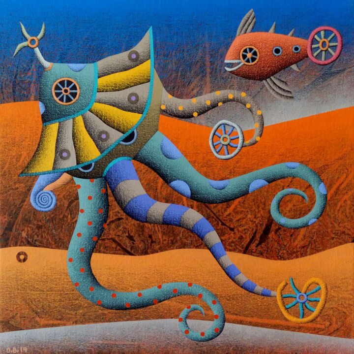 Malerei mit dem Titel "Profundidad" von Oscar Barra, Original-Kunstwerk, Acryl