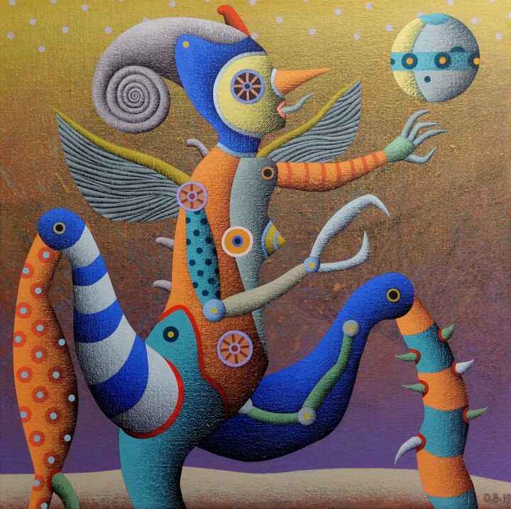 Malerei mit dem Titel "Futuro" von Oscar Barra, Original-Kunstwerk, Acryl