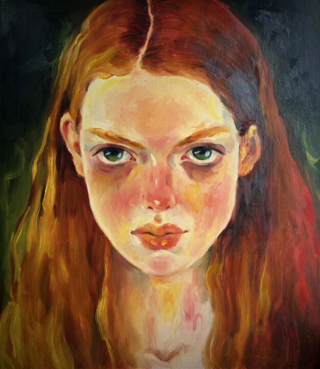 Schilderij getiteld "Look" door Isolde Pavlovskaya, Origineel Kunstwerk, Olie