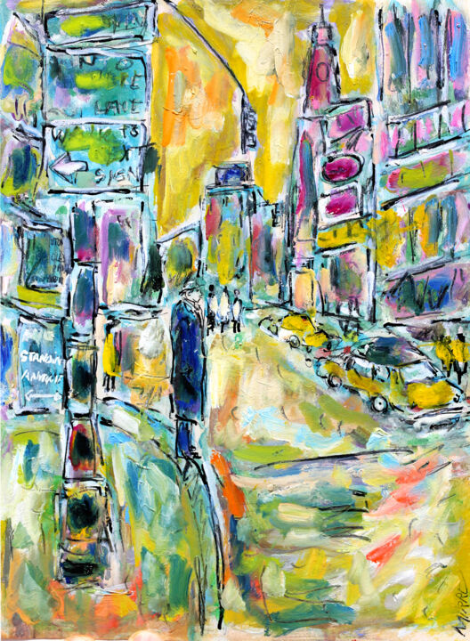 Painting titled "Waiting1" by Jean Mirre, Original Artwork, Oil