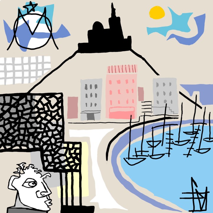 Digital Arts titled "M.... comme Mucem" by Franck Vidal, Original Artwork, Digital Painting