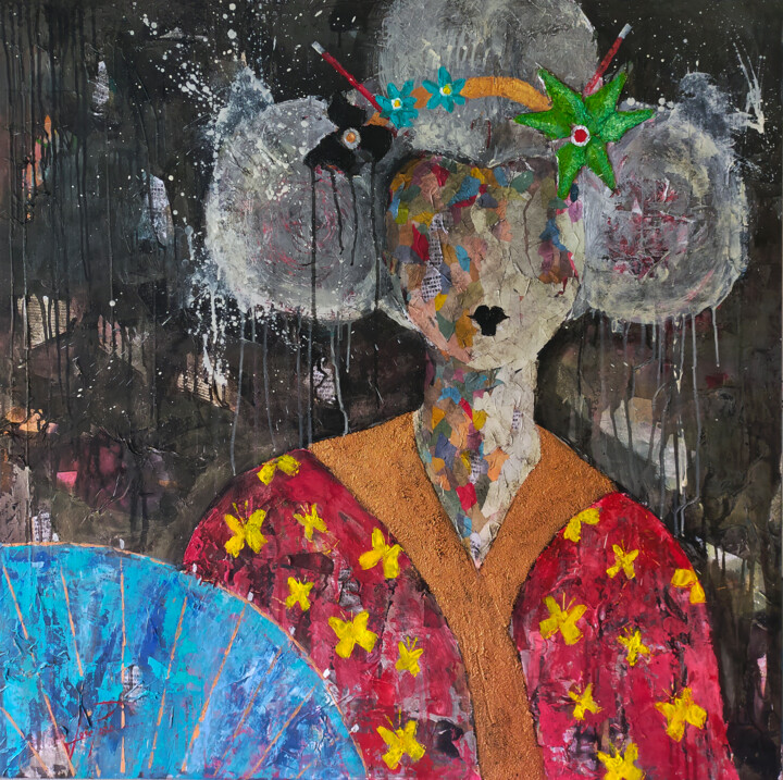 SERIE GEISHA 00050 绘画, 39.4x39.4 in