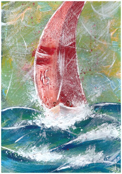 SEA RACE 绘画, 11.8x7.9 in