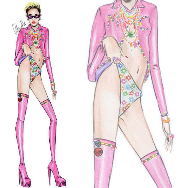 Drawing titled "BOZZETTO MILEY CYRU…" by Sir Fashion Wrld, Original Artwork, Pencil