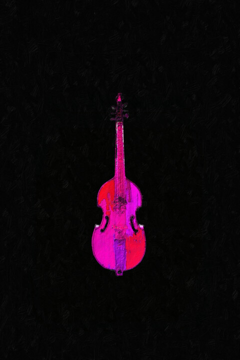 Pink Violin 绘画, 24x18 in