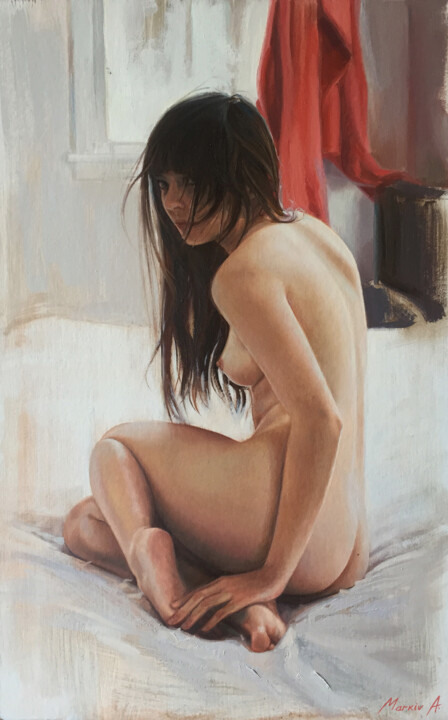 Figure,red 绘画, 19.7x12.2 in