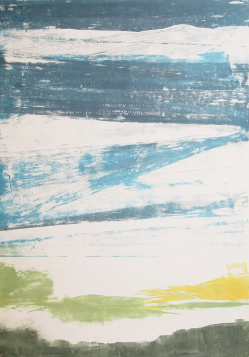 Gravures & estampes intitulée "Ciel - grand - 17" par Ln Le Cheviller, Œuvre d'art originale, Monotype
