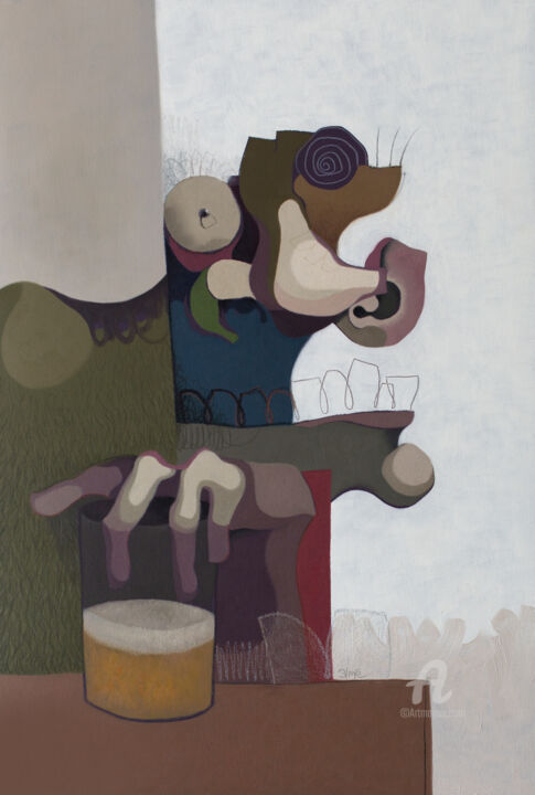 Drunk English 绘画, 25.6x17.7 in