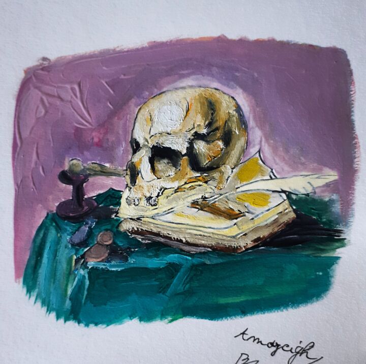 L'allégorie Du Temps 绘画, 5.9x5.9 in