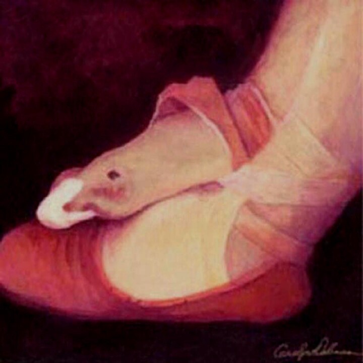 Ballet Shoes 绘画, 14x14 in