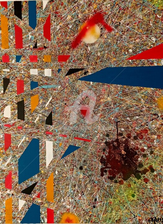 Du virus au confinement 绘画, 27.6x23.6 in