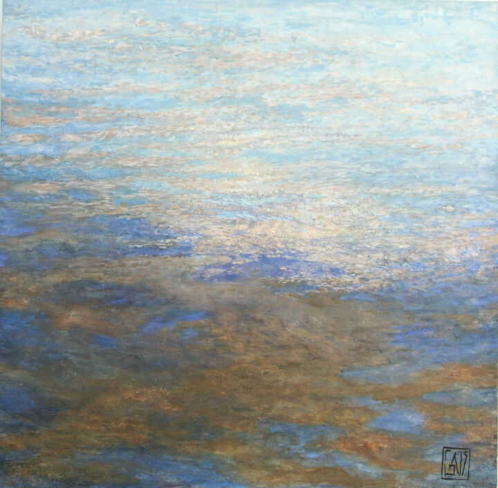 Peinture intitulée "Fragment de monde n…" par Dominique Gais, Œuvre d'art originale, Encre Monté sur Métal