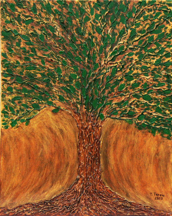 "The Tree of Life" 绘画, 19.7x15.8 in