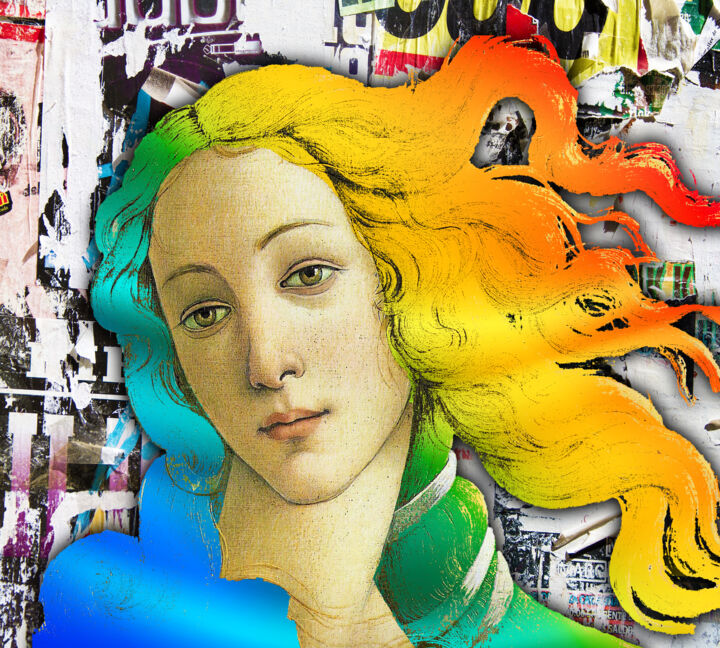 Peinture intitulée "Botticelli Birth Of…" par Tony Rubino, Œuvre d'art originale, Acrylique Monté sur Châssis en bois