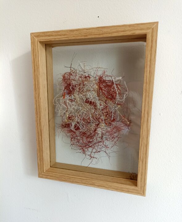 Brouillard de fils roses 纺织艺术, 7.9x5.9 in