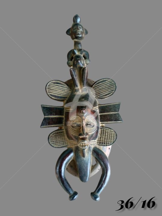 Masque Senoufo art tribal art Akan art premier KA22ART02 雕塑, 14.6x6.7 in